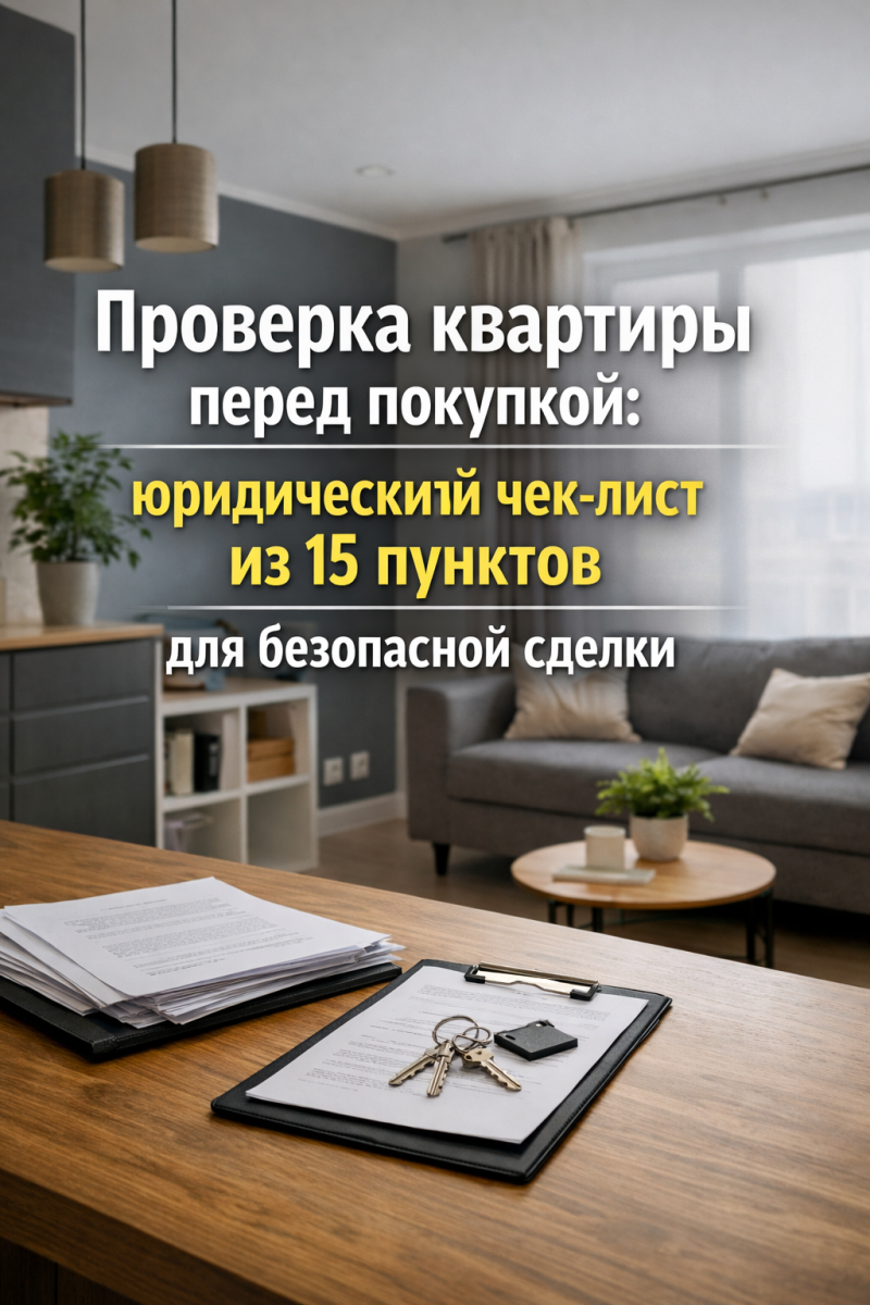 Проверка квартиры перед покупкой: юридический чек-лист из 15 пунктов для безопасной сделки