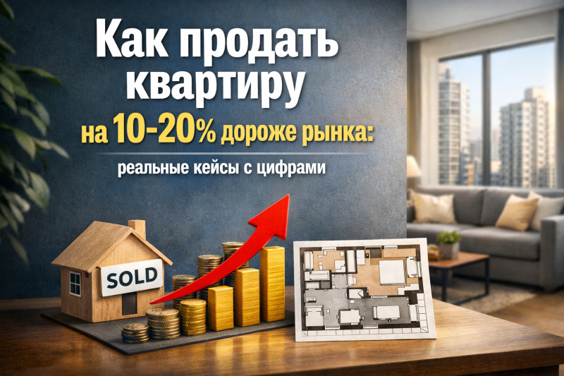 Как продать квартиру на 10-20% дороже рынка: реальные кейсы с цифрами
