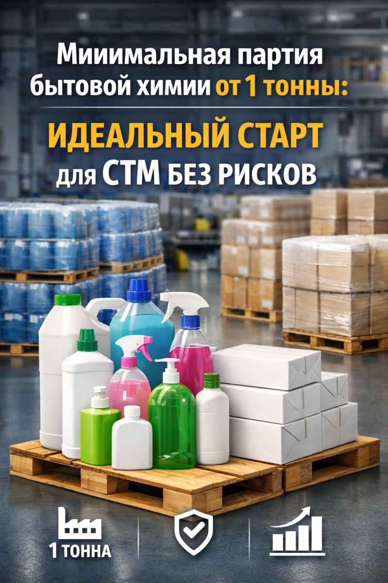 Минимальная партия бытовой химии от 1 тонны: идеальный старт для СТМ без рисков