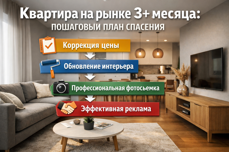 Квартира на рынке 3+ месяца: пошаговый план спасения