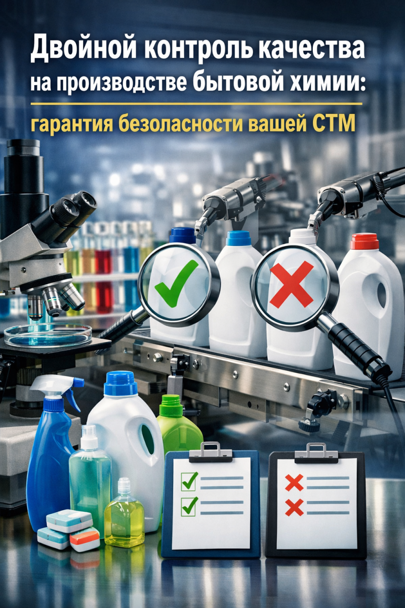 Двойной контроль качества на производстве бытовой химии: гарантия безопасности вашей СТМ