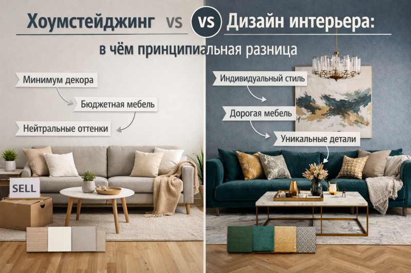 Хоумстейджинг vs дизайн интерьера: в чём принципиальная разница