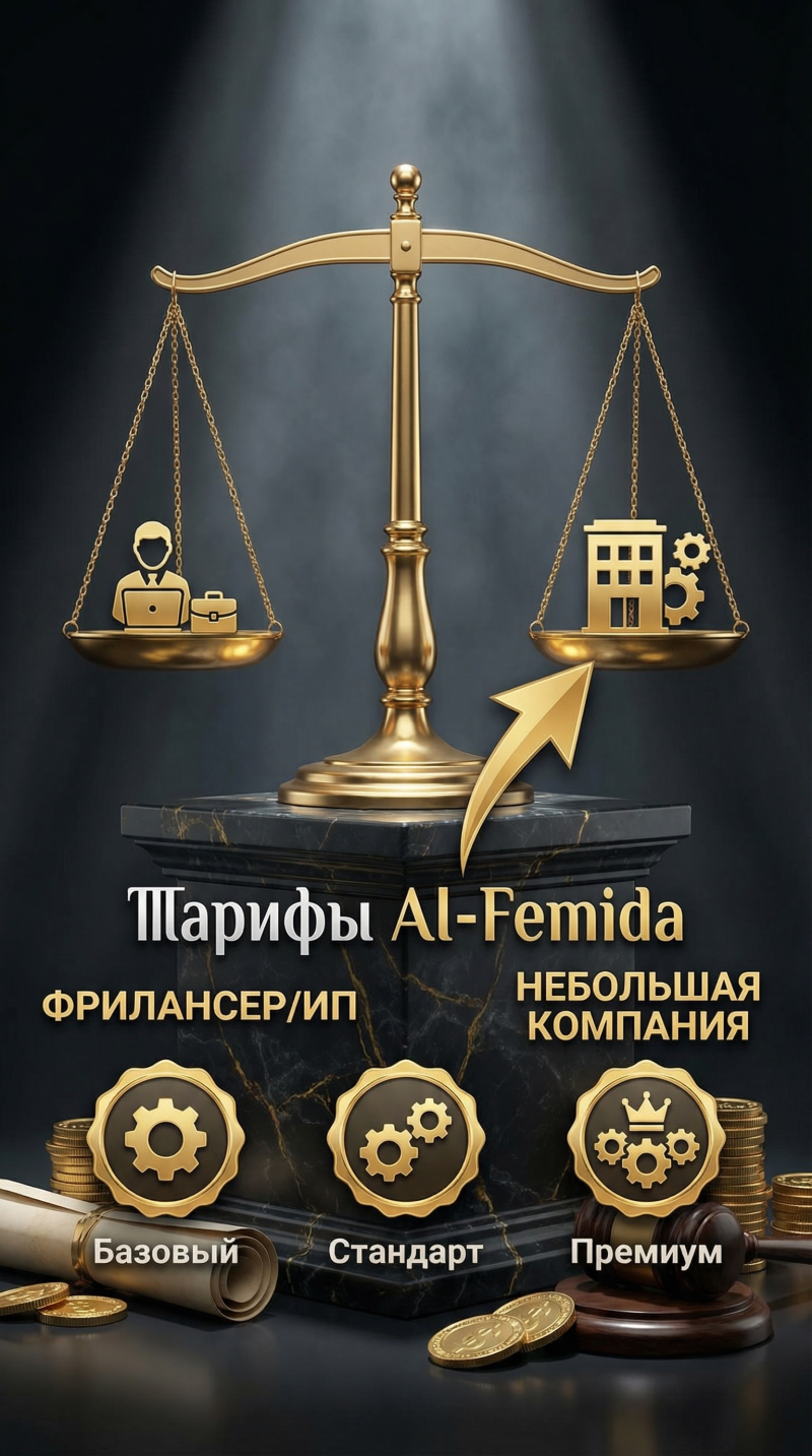 Тарифы AI-Femida: какой план выбрать для ИП, фрилансера и небольшой компании