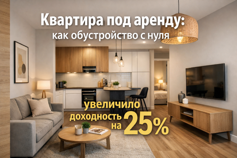 Квартира под аренду: как обустройство с нуля увеличило доходность на 25%