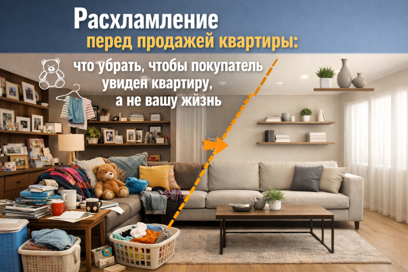 Расхламление перед продажей квартиры: что убрать, чтобы покупатель увидел квартиру, а не вашу жизнь