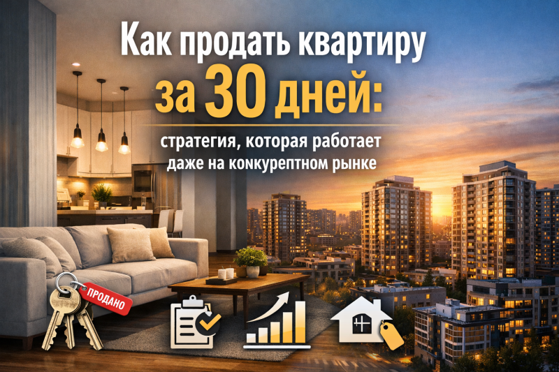Как продать квартиру за 30 дней: стратегия, которая работает даже на конкурентном рынке