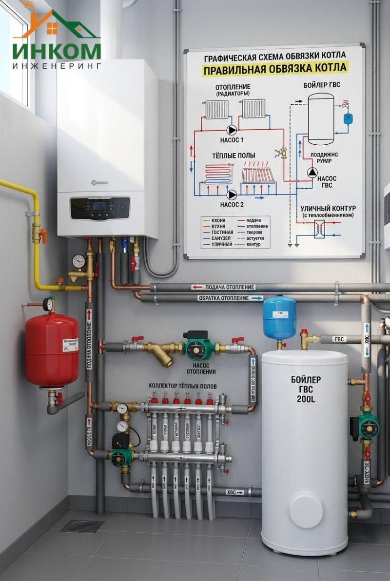 Обвязка котла: схемы для разных задач и типичные ошибки