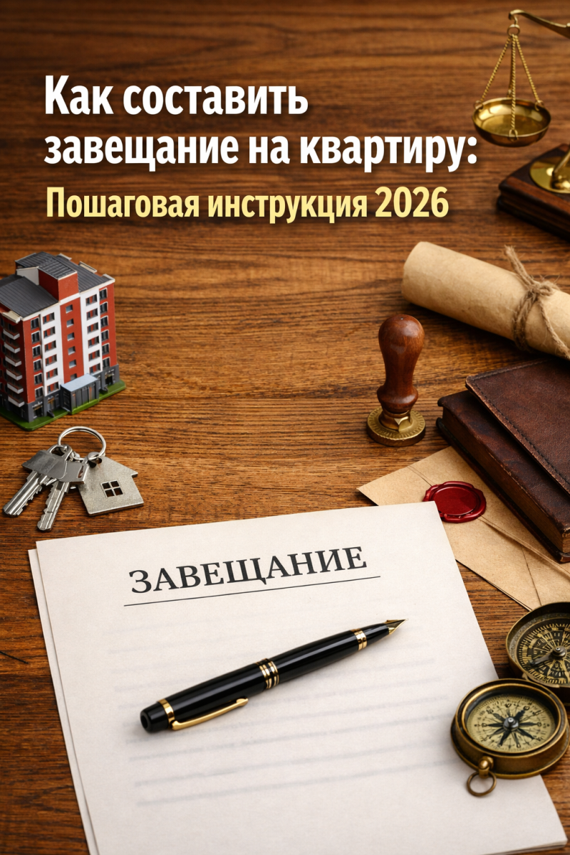 Как составить завещание на квартиру: пошаговая инструкция 2026