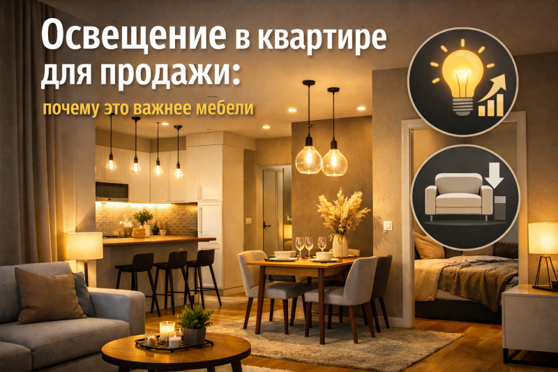 Освещение в квартире для продажи: почему это важнее мебели