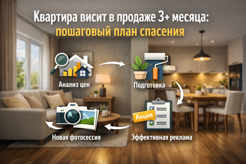 Квартира висит в продаже 3+ месяца: пошаговый план спасения