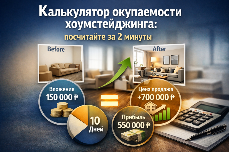 Калькулятор окупаемости хоумстейджинга: посчитайте за 2 минуты