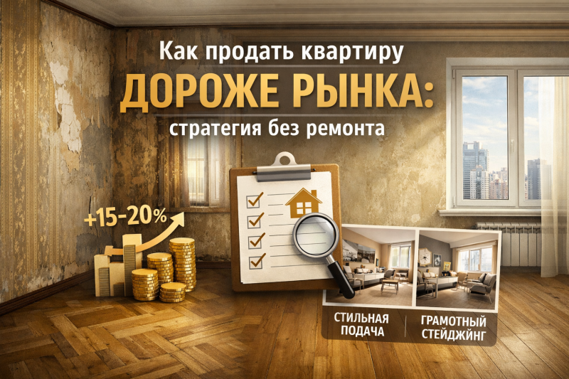 Как продать квартиру дороже рынка: стратегия без ремонта