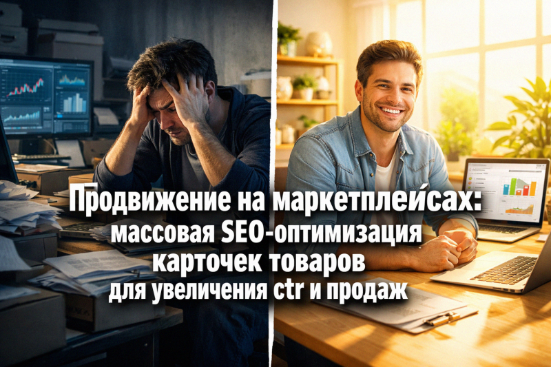 Продвижение на маркетплейсах: массовая SEO-оптимизация карточек товаров для увеличения ctr и продаж