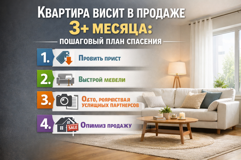 Квартира висит в продаже 3+ месяца: пошаговый план спасения