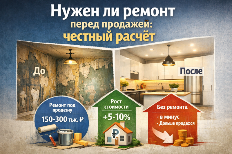 Нужен ли ремонт перед продажей: честный расчёт