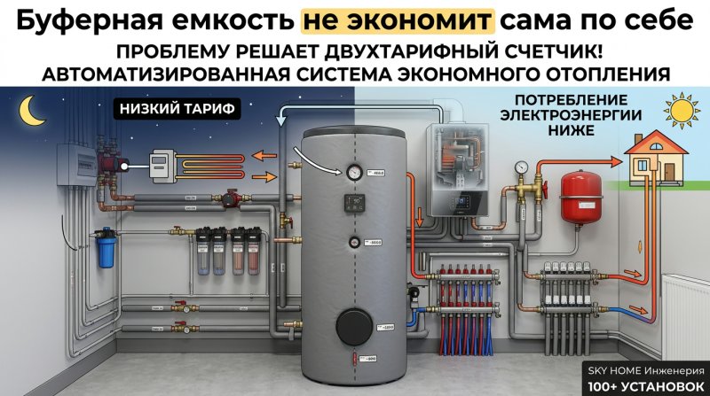 Буферная емкость для отопления: принцип работы и практическая экономия в частных домах