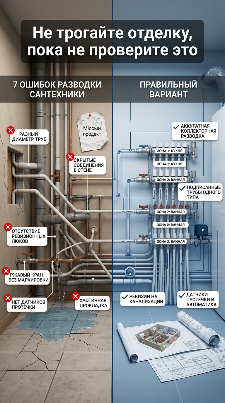 7 ошибок при разводке сантехники, которые приводят к авариям — как их избежать