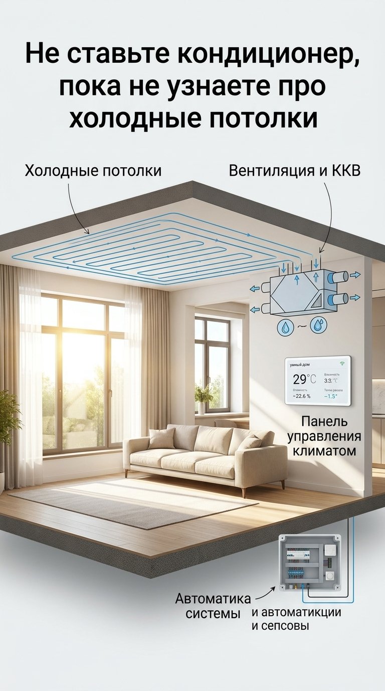 Холодные потолки: инновационная технология охлаждения и вентиляции без кондиционера