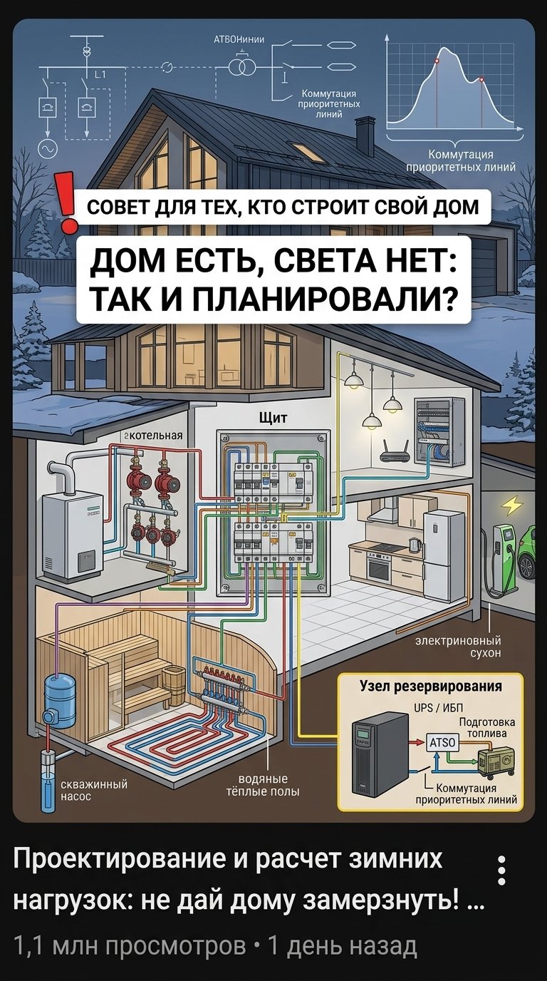 Электроснабжение загородного дома: проектирование, резервирование и современные решения