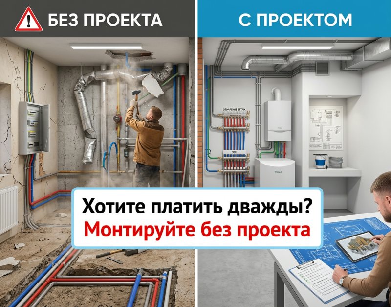 Почему нельзя монтировать инженерные системы без проекта: 7 реальных историй и ошибки
