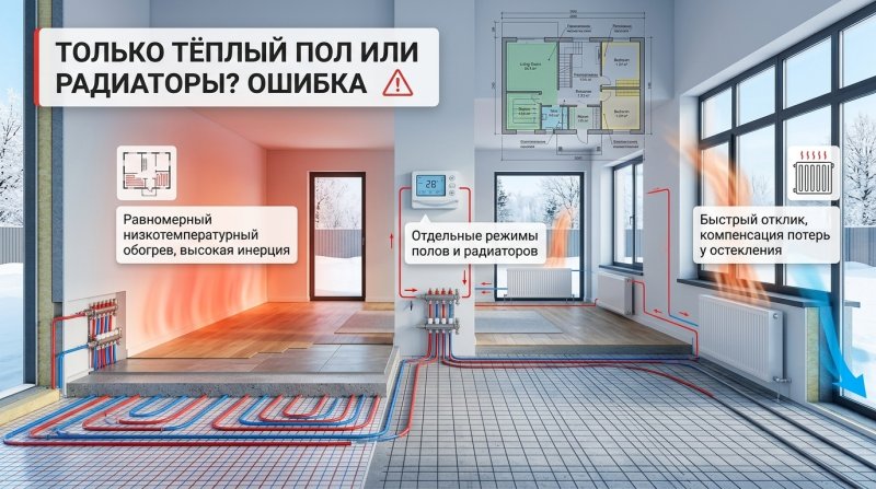 Теплый пол или радиаторы: что лучше для дома и где сочетать