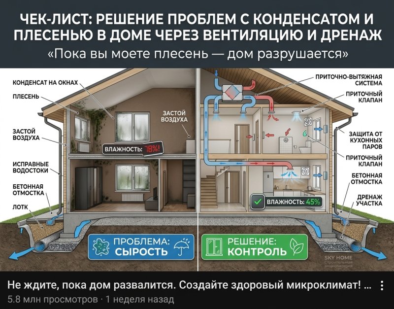 Решение проблем с конденсатом и плесенью: правильная вентиляция и дренаж