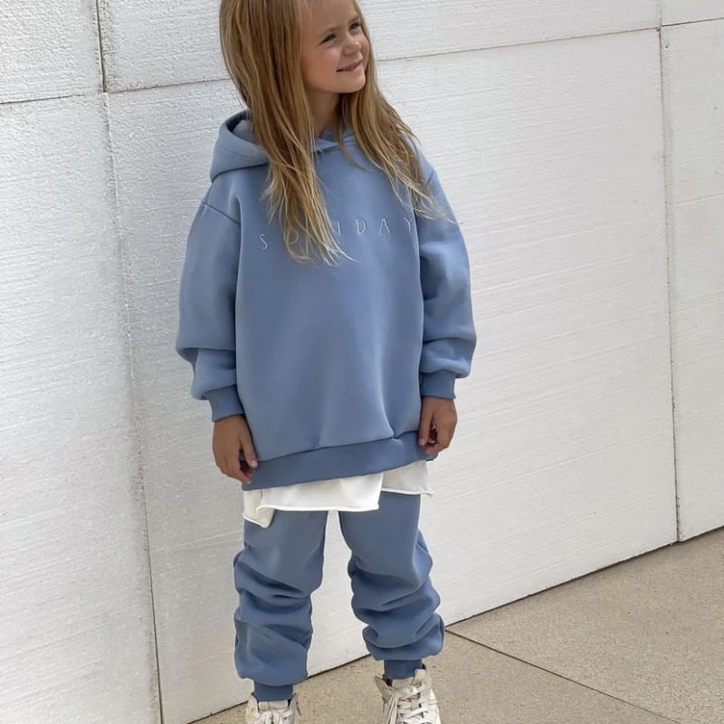 Тёплый детский OVERSIZE костюм на флисе 