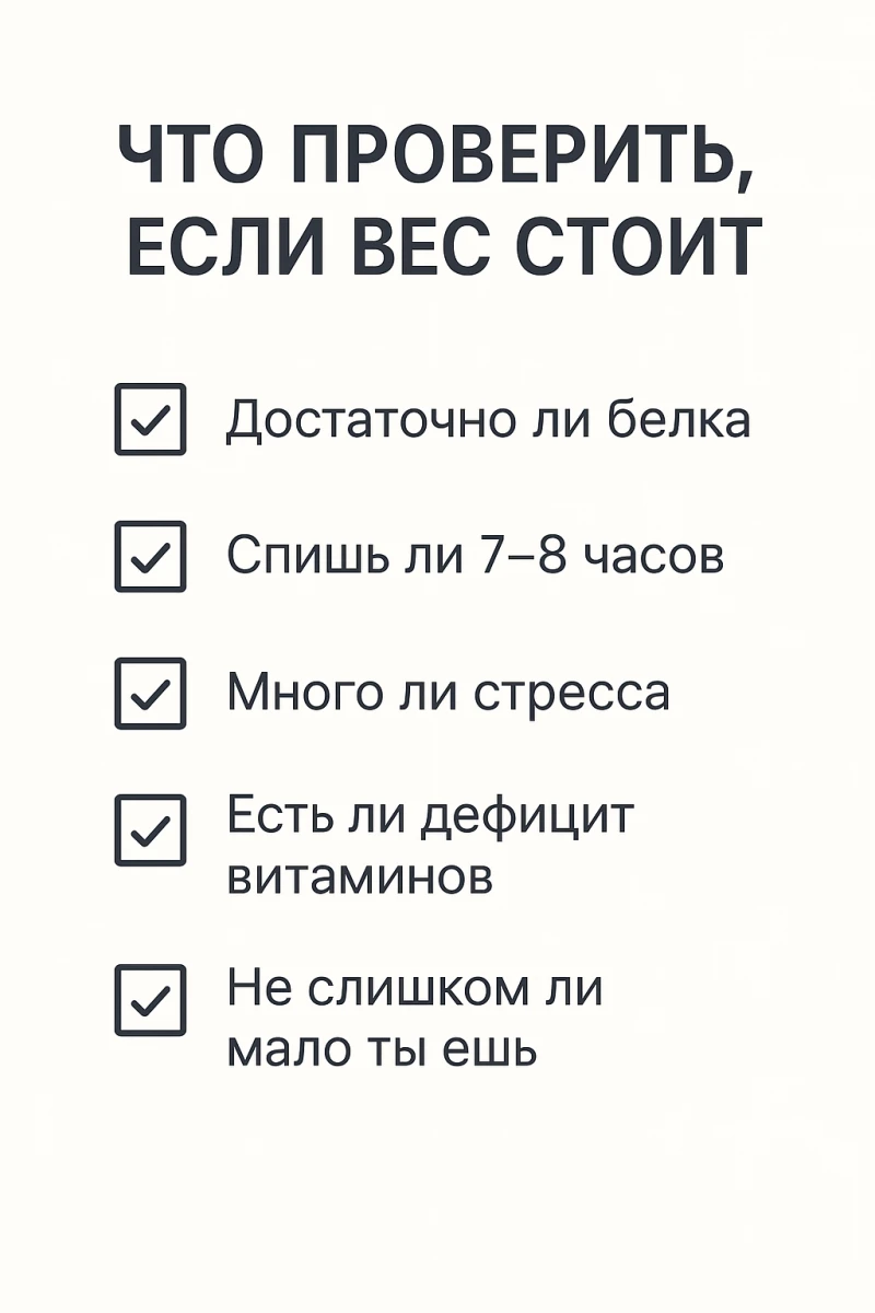 Что проверить, если вес стоит