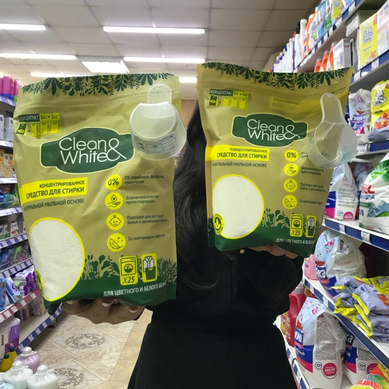 Концентрированное средство для стирки Clean&White на натуральной мыльной основе