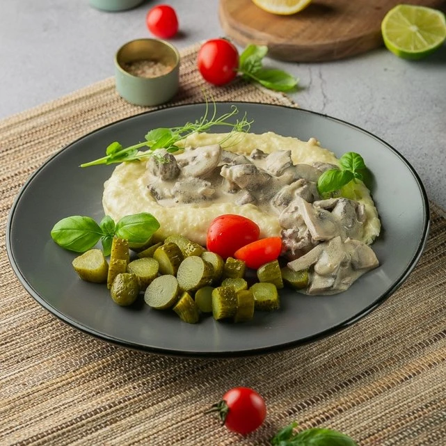 🍴Телятина в сливочно-грибном соусе