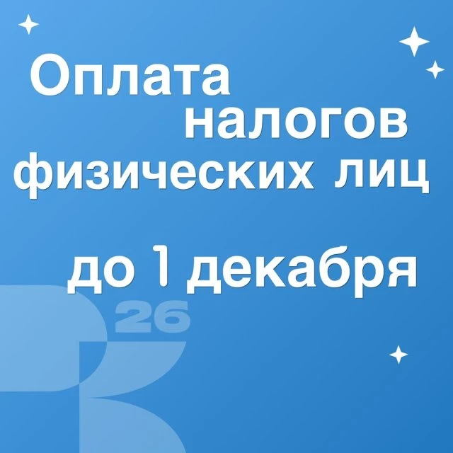 Оплата имущественных налогов физических лиц до 1 декабря