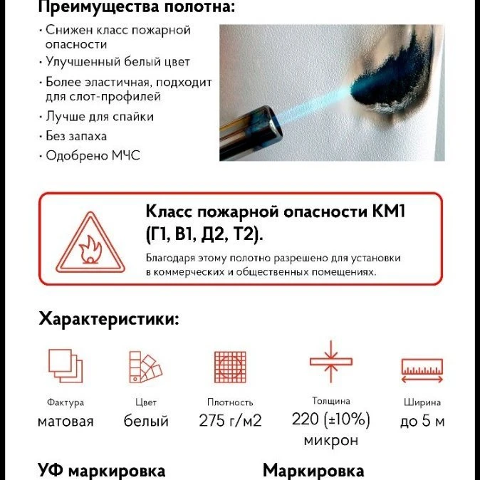 Новый негорючий материал для потолков.