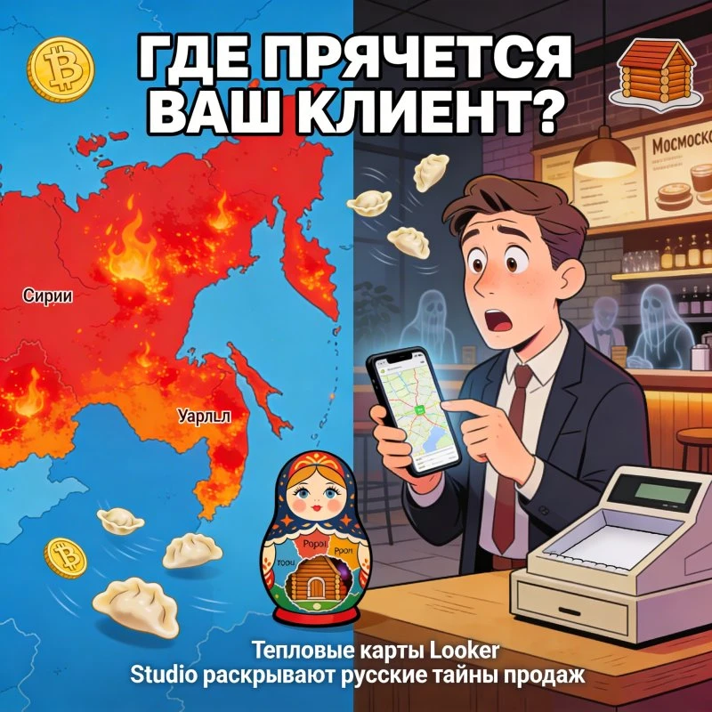Google Studio: тепловые карты продаж — где наш клиент на самом деле