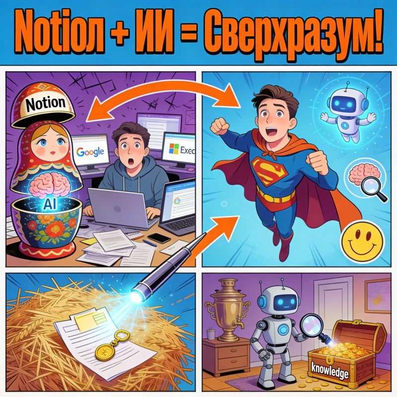 Создание внутренней базы знаний на Notion + ИИ-поиск
