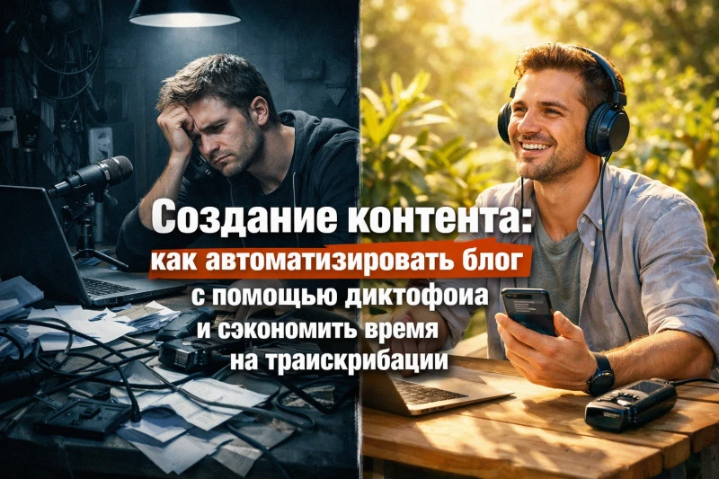 Создание контента: как автоматизировать блог с помощью диктофона и сэкономить время на транскрибации
