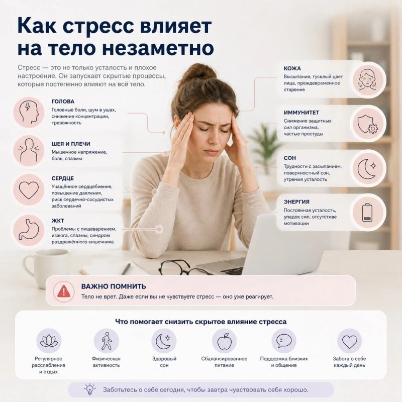 Как стресс влияет на тело незаметно