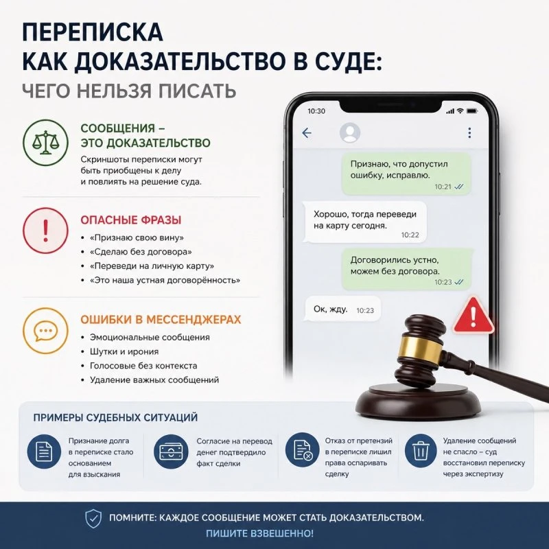 Переписка как доказательство в суде: чего нельзя писать