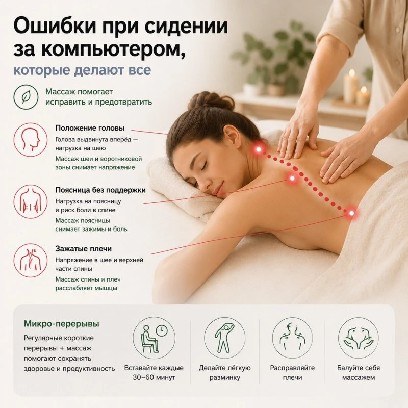 Ошибки при сидении за компьютером, которые делают все